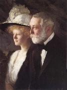 Edmund Charles Tarbell Henry Clay Frick and Daughter Helen USA oil painting reproduction
